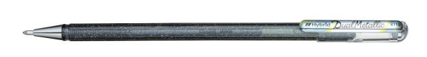 Pentel Hybrid Dual Metallic Gelschreiber 0,5 mm, Schreibfarbe: silber, 1 St.
