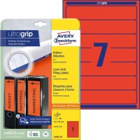 AVERY Zweckform Ordneretiketten L4762-20 rot, 20 Blatt