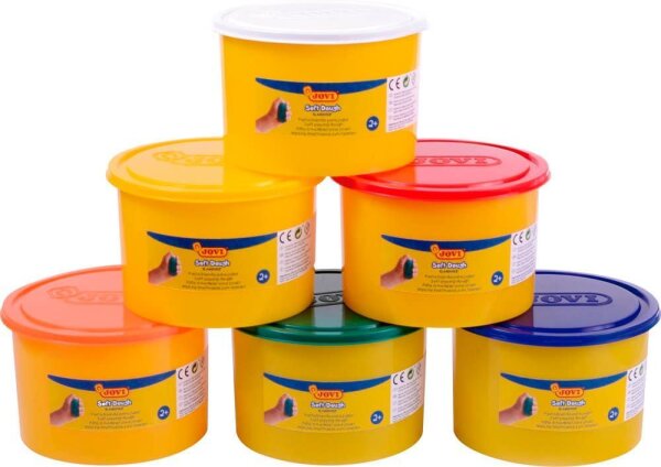JOVI Knete Soft Dough mehrfarbig, 6 Farben je 460,0 g