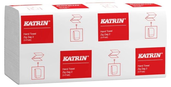 KATRIN Papierhandtücher 35588 Zick-Zack-Falzung 2-lagig weiß, 4.000 Tücher