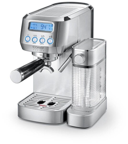 caso® Espresso Gourmet Latte Siebträgermaschine silber