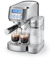 caso® Espresso Gourmet Latte Siebträgermaschine silber