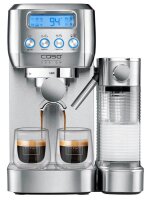 caso® Espresso Gourmet Latte Siebträgermaschine silber