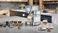 caso® Espresso Gourmet Latte Siebträgermaschine silber