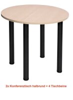 SODEMATUB Verbindungsplatte ahorn, halbrund 80,0 x 40,0 x...
