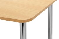 HAMMERBACHER Konferenztisch KT28C buche Tonnenform, Rundrohr chrom, 280,0 x 85,0/130,0 x 72,0 - 74,0 cm