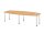 HAMMERBACHER Konferenztisch KT28C buche Tonnenform, Rundrohr chrom, 280,0 x 85,0/130,0 x 72,0 - 74,0 cm
