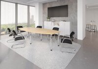 HAMMERBACHER Konferenztisch KT28C ahorn Tonnenform, Rundrohr chrom, 280,0 x 85,0/130,0 x 72,0 - 74,0 cm