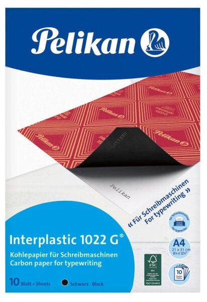 Pelikan Kohlepapier interplastic 1022 G® 100401560 DIN A4, 10 Blatt