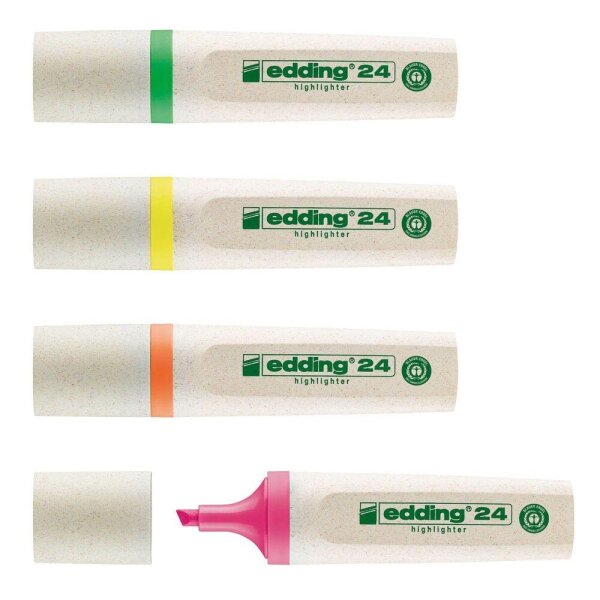 edding 24 EcoLine Textmarker farbsortiert, 4 St.