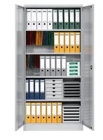 Gürkan Stahlschrank 100070 lichtgrau 4 Fachböden 92,0 x 42,0 x 195,0 cm, aufgebaut, 1 St.