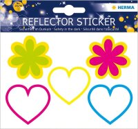 HERMA reflektierende Aufkleber Blumen und Herzen, 5 St.
