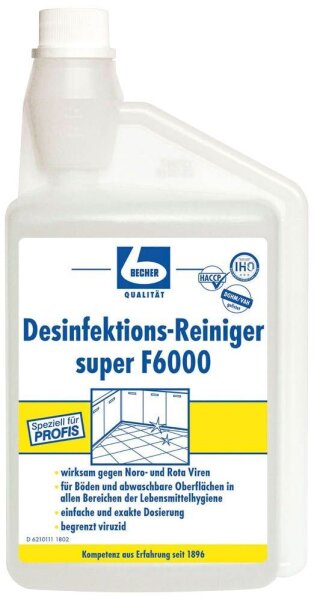 DR.BECHER super F6000 Desinfektionsreiniger 1 l