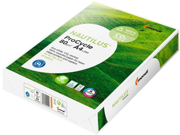 NAUTILUS® Recyclingpapier ProCycle CO2 neutral DIN A4 80 g/qm 500 Blatt