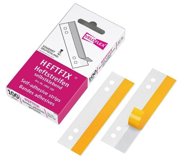 VELOFLEX Heftstreifen, selbstklebend HEFTFIX® 100er transparent Kunststoff, 100 St.