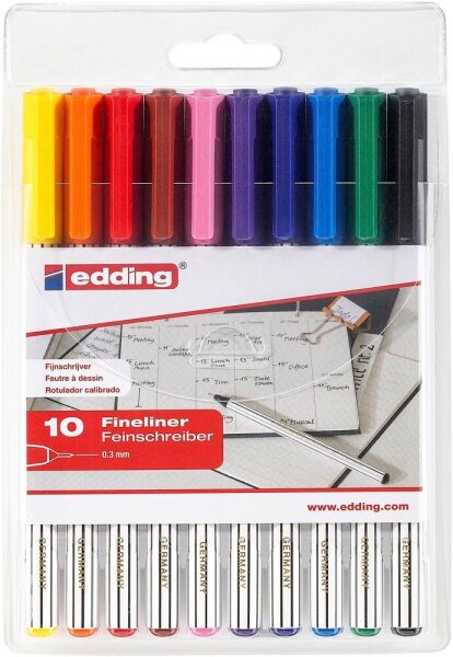 edding 89 office liner EF Fineliner farbsortiert 0,3 mm, 10 St.
