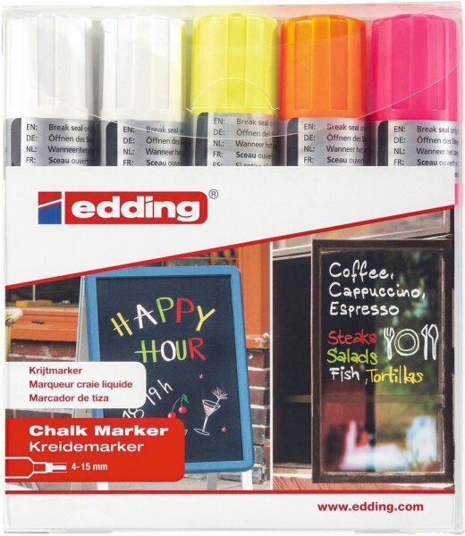 edding 4090 Kreidemarker farbsortiert 4,0 - 15,0 mm, 1 Set