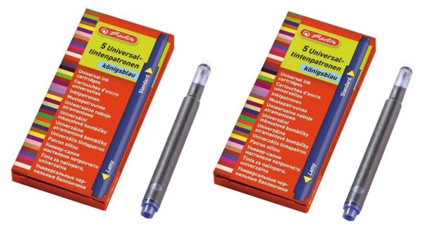 herlitz Tintenpatronen für Füller 10412070 königsblau, 2x 5 St.