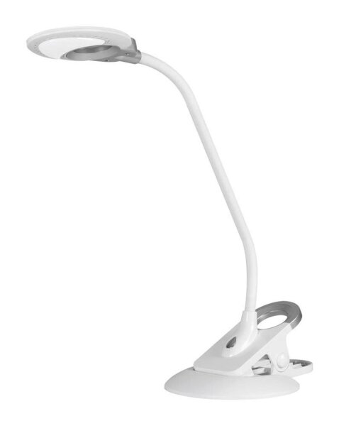 Hansa Swirl LED Schreibtischlampe weiß, silber 4 W mit Tischklemme