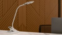 Hansa Swirl LED Schreibtischlampe weiß, silber 4 W mit Tischklemme