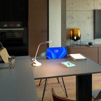 Hansa Swirl LED Schreibtischlampe weiß, silber 4 W mit Tischklemme