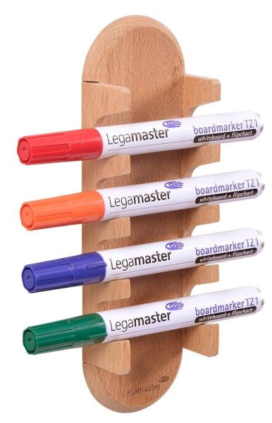 Legamaster magnetischer Stiftehalter WOODEN braun Holz 4 Fächer 6,2 x 3,9 x 24,0 cm