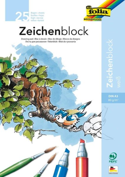 folia Malblock DIN A3 80 g/qm, 25 Blatt, 1 St.