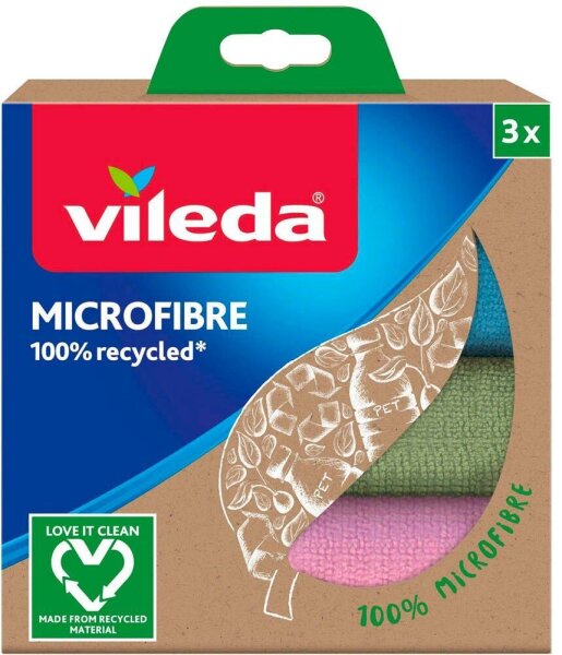 vileda Mikrofasertücher 90 °C waschbar, 3 St.
