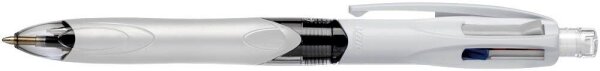 BIC 4-Farben-Kugelschreiber 4 Colours 3+1 HB grau, Schreibfarbe: schwarz, blau, rot, grau, 1 St.