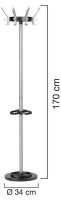 unilux Kleiderständer Cypres grau Metall 24 Haken...