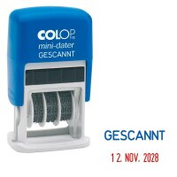 COLOP Datumstempel mit Text "Gescannt"...