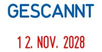 COLOP Datumstempel mit Text "Gescannt" Mini-Dater S 160/L selbstfärbend blau rot, 1 St.