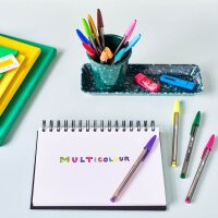 BIC Kugelschreiber CRISTAL MULTICO transparent, Schreibfarbe: farbsortiert, 10 St.