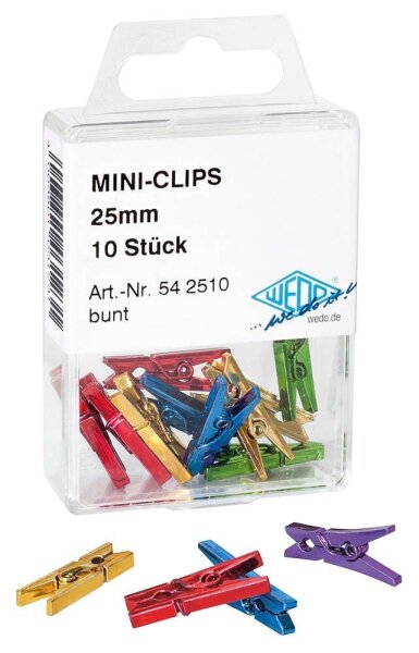 WEDO Kunststoff-Dekoklammern mehrfarbig Mini-Clips, 10 St.