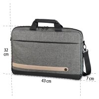 hama Laptoptasche Terra Kunstfaser grau 196601 bis 39,6 cm (15,6 Zoll)