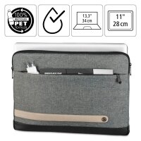 hama Laptophülle Terra Kunstfaser grau bis 33,8 cm (13,3 Zoll)