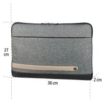 hama Laptophülle Terra Kunstfaser grau bis 33,8 cm (13,3 Zoll)