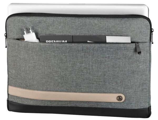 hama Laptophülle Terra Kunstfaser grau bis 39,6 cm (15,6 Zoll)