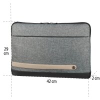 hama Laptophülle Terra Kunstfaser grau bis 39,6 cm (15,6 Zoll)