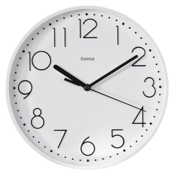 hama Wanduhr Salina weiß Kunststoff, Ø 22,0 cm