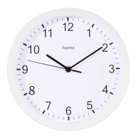 hama Wanduhr Elba weiß Kunststoff, Ø 25,0 cm