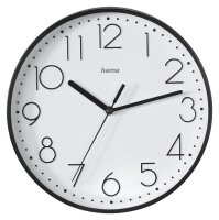 hama Wanduhr Salina weiß schwarz Kunststoff,...