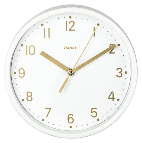 hama Wanduhr Madeira weiß Kunststoff, Ø 16,0 cm