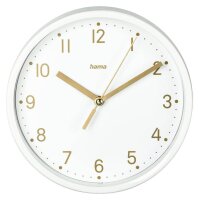 hama Wanduhr Madeira weiß Kunststoff, Ø 16,0 cm