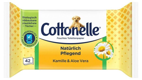 Cottonelle Feuchtes Toilettenpapier Pflegend 1-lagig, 42 Tücher