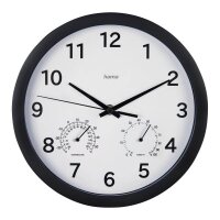 hama Wanduhr Malta weiß schwarz Kunststoff,...