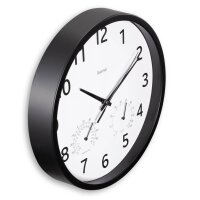 hama Wanduhr Malta weiß schwarz Kunststoff, Ø 25,0 cm