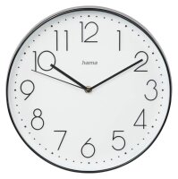 hama Wanduhr Korsika weiß schwarz Kunststoff,...