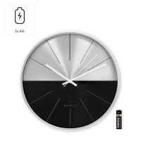 hama Wanduhr Sizilien silber/schwarz silber Kunststoff, Ø 30,0 cm