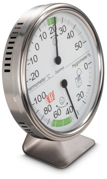hama Tahiti Thermo-Hygrometer silber, 1 St.